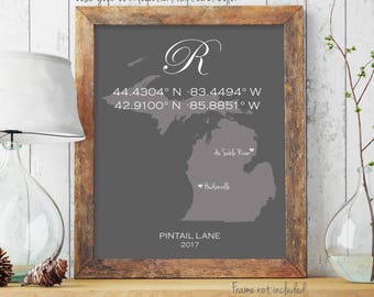 GPS Coordinates Sign, Latitude Longitude Sign, Custom Coordinates Sign, Housewarming Gift, Wedding Gift, Address Sign, Established Sign
