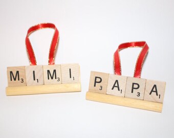 Mom, Grandma, Mimi, Mimi Ornament, Christmas Ornament, Mimi Gift, Nana, Nana Gift, Nana Ornament, Mommy, Grammy, Scrabble Ornament, Grammy