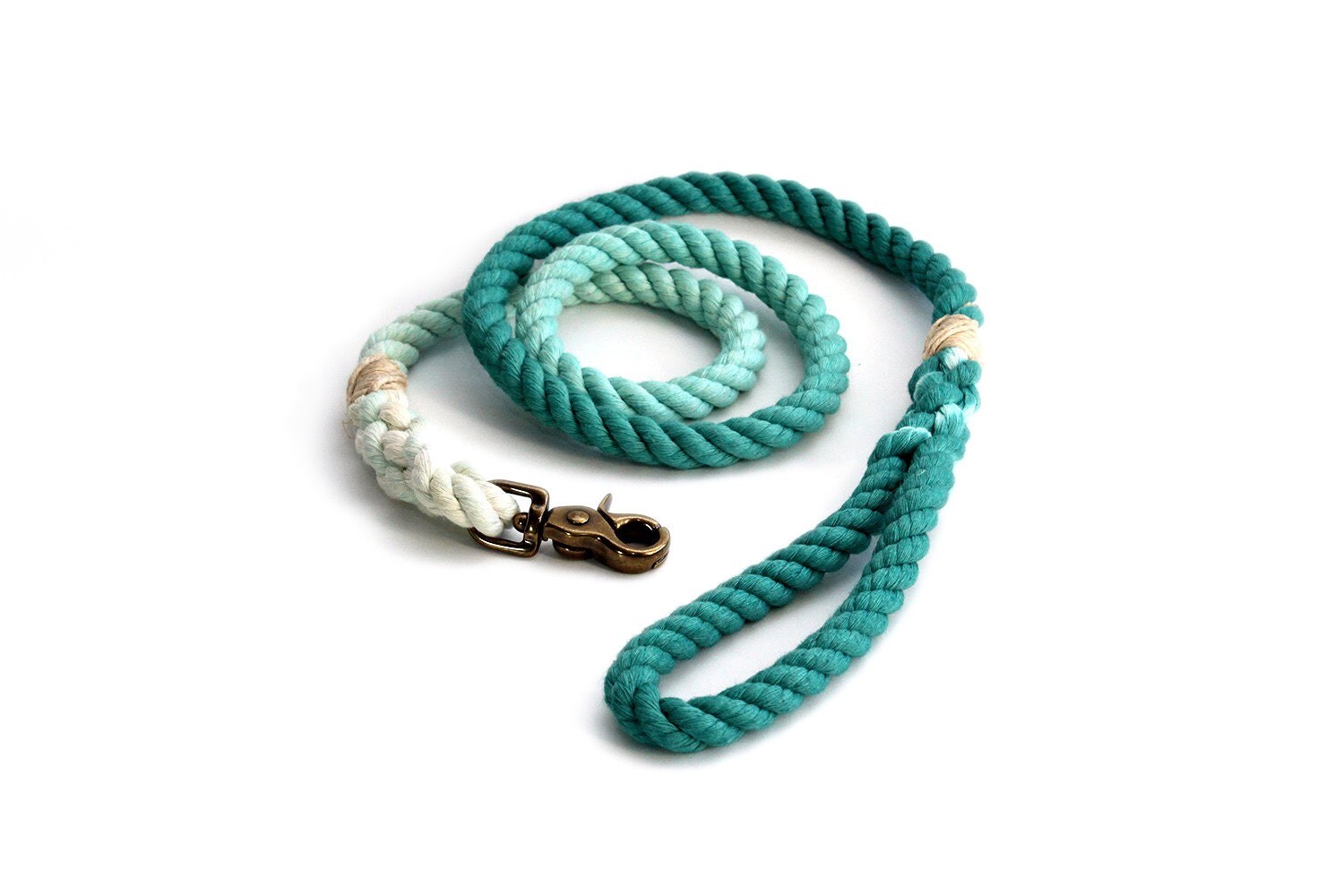 4 FT Teal Ombre Rope Dog Leash