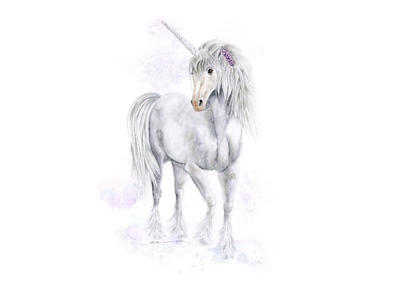 Unicorn Art Print Watercolor Unicorn Painting Unicorn