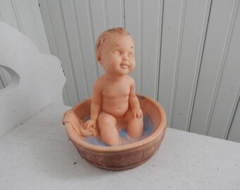 BonnieTex Rubber / Plastic Squeak Toy - Collectible Squeaky Bathing Baby - Collectible Childs Toy - Mid Century 1960s - Baby Shower Gift