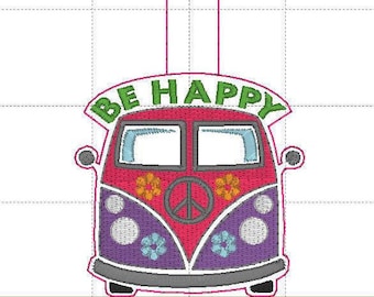 VW Van Key fob embroidery design