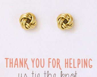 Bridesmaid Earrings, Bridal Party Jewelry, Mother of the Bride Gift Bridal Knot Earrings, Wedding Jewelry Gift, Wedding Earrings E296G