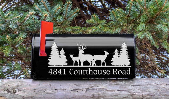 Deer Mailbox Decal Address Mailbox Decal Custom Mailbox