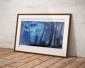 Pixel Art Mountain Scene- Digital Pixel Art Print