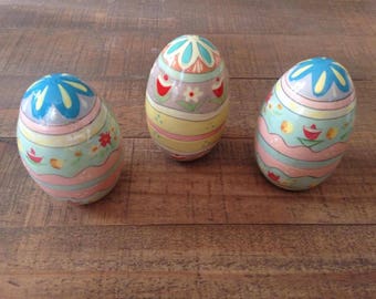 Wooden Easter Eggs, Hand Painted Easter Eggs, Wooden Eggs, Easter Decor, Painted Eggs