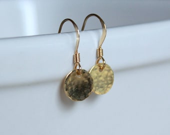 Tiny Dot Earrings Tiny Gold Earrings Everyday jewelry small disc earrings dainty gold earrings gold filled earrings Simple Jewelry
