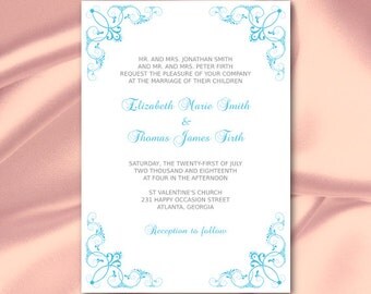 Malibu Blue Bridal Shower Invitations 8