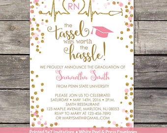 Nursing School Graduation invitations - Nurse Graduation - Choose Your Color - Medical Graduation Invitation - Graduation-110