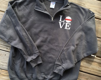 Thin Red Line Quarter Zip Sweatshirt. Fire Wife Pullover. Firefighter Wife Sweatshirt. Quarter Zip. Firefighter. Thin Red Line. Pullover.
