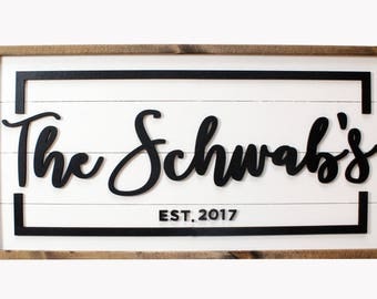 Custom Family Sign w/ BORDER - Shiplap - Digital Proof Included! - Established Sign - Wood Sign - Rustic Sign - Farmhouse - Fixer Upper