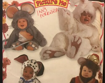 Simplicity 9821 - Picture Me Baby's Mouse, Bunny, Dog, and Monkey Costume - Size 1/2 1 2 3 4