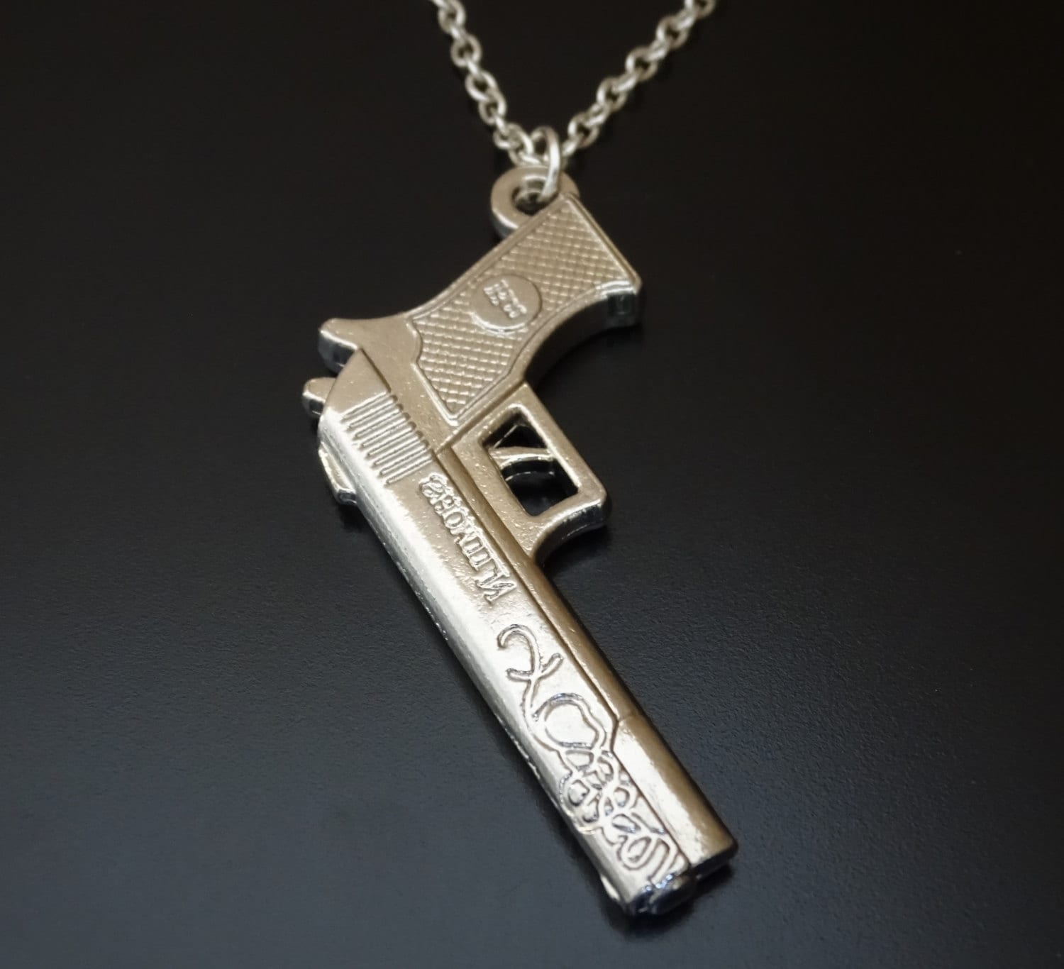 Gun Necklace Gun Jewelry Gun Charm Gun Pendant Pistol