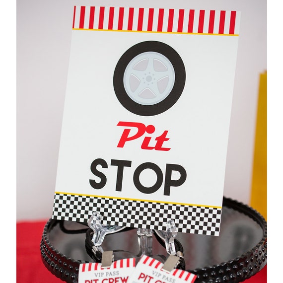 pit stop sign instant download race car party pit stop