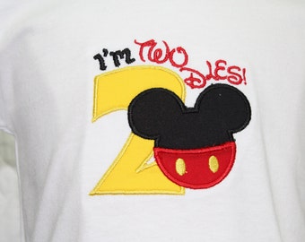 Boy 2nd birthday shirt,Boys second birthday shirt,Mickey Mouse inspired birthday shirt,Mickey birthday,Disney birthday,Personalized shirt