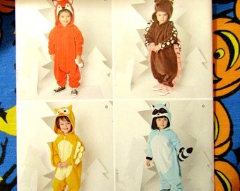 Simplicity 1351 Kids Animal Kigurumi costume pattern Unicorn Kitten penguin puppy Sizes 1/2 - 4