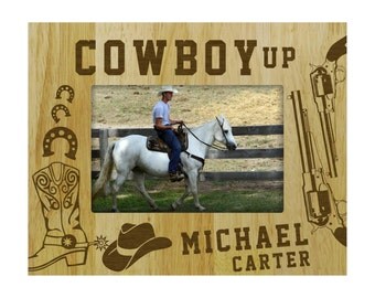 Cowboy picture frame | Etsy