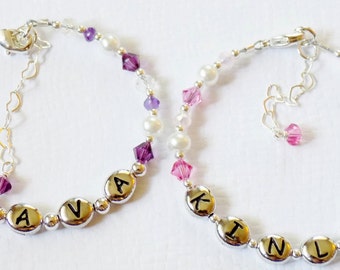 Baby Bracelet - Baby Name Bracelet - Baby Girl - Baptism Gift - Baby Gift - Newborn