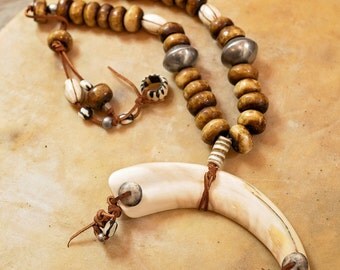 Boar tusk necklace | Etsy
