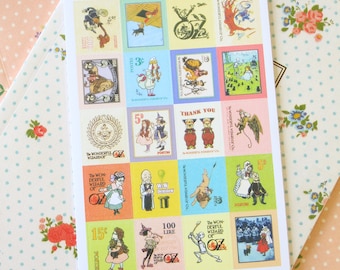 vintage style WIZARD of OZ Tiny Stamp stickers