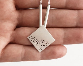 Oxytocin Necklace - Diamond Shaped Sterling Silver Oxytocin Charm Necklace