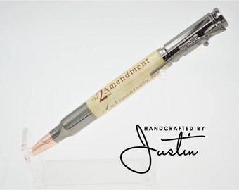 Second Amendment Pen - Bullet Pen - Patriotic Pen - Ballpoint Pen - Graduation Gift - Handmade Pen - Gift For Him - Gift For Men - Ink Pen