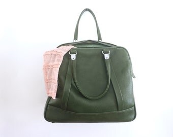 1970s Olive Green American Tourister Weekender Bag