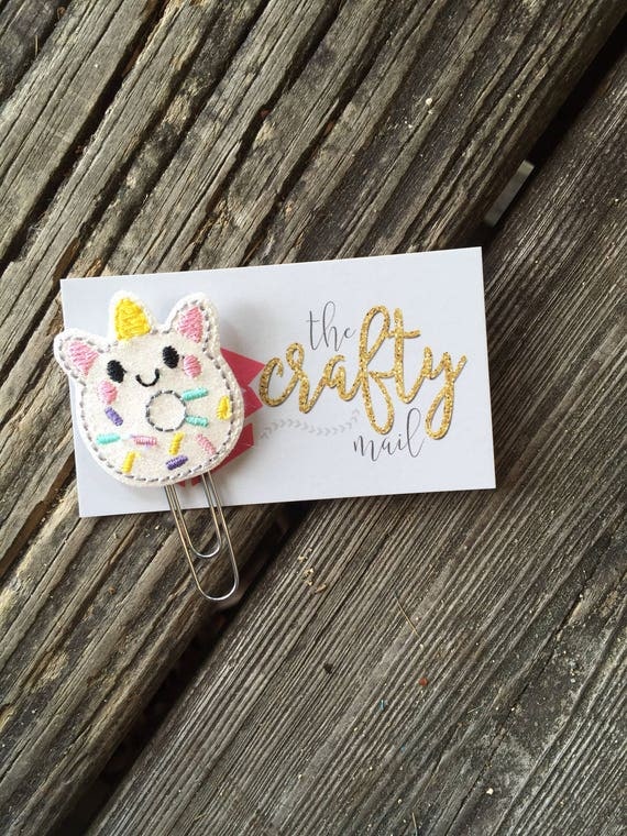 Glitter unicorn donut Unicorn Clip/Planner Clip/Bookmark.