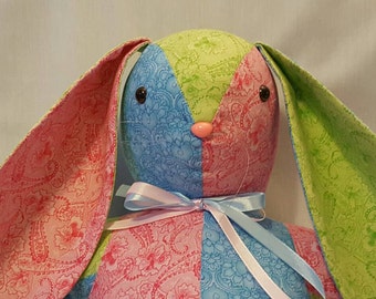 Patchwork Bunny Rabbit stuffed animal/ softie/ plush