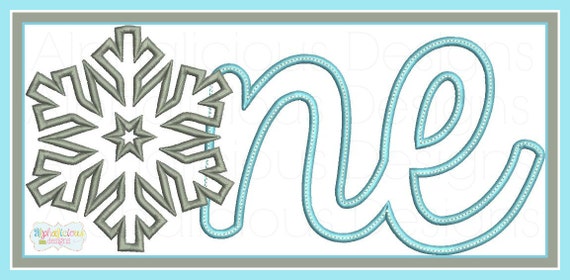 Download Snowflake ONE First Birthday Applique Design ONE Snowflake
