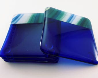Blue Fused Glass Coasters