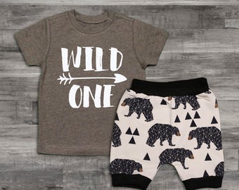 Baby Boy Clothes Wild One Birthday Boy Outfit Set, Wild One Shirt Set, 1st Birthday Outfit, First Birthday Shirt, First Birthday Boy Outfit