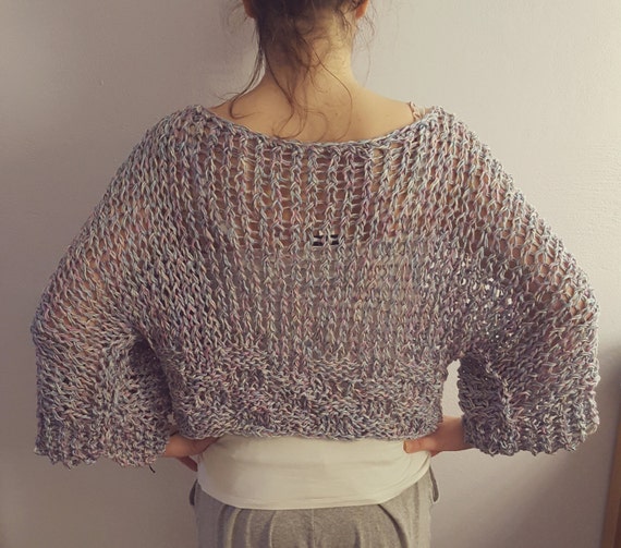 Oversized loose knitted sweater. Hand knitted loose knitterd