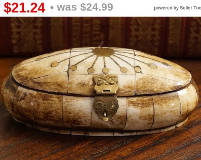 Brass Inlaid Bone Trinket Box