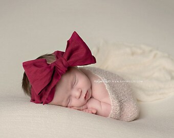 CRANBERRY Gorgeous Wrap- headwrap; fabric head wrap; red head wrap; boho; newborn headband; baby headband; toddler headband