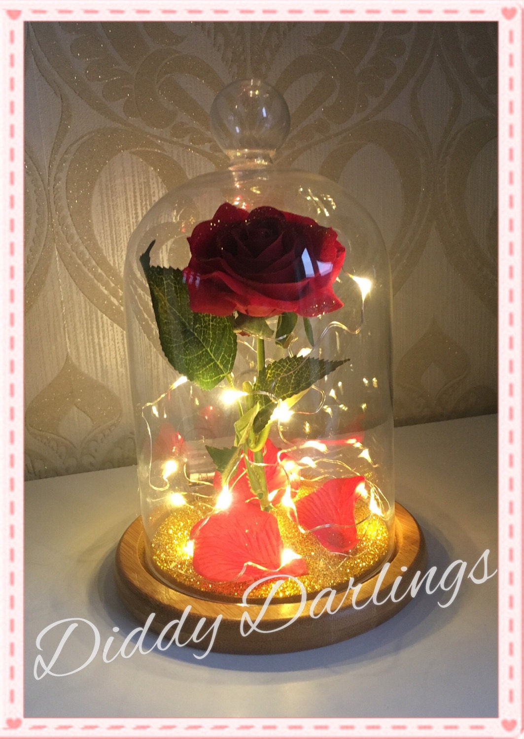 Bell Jar Belle Jar Rose Beauty And The Beast Magic Bell With Or Without Lights Glass