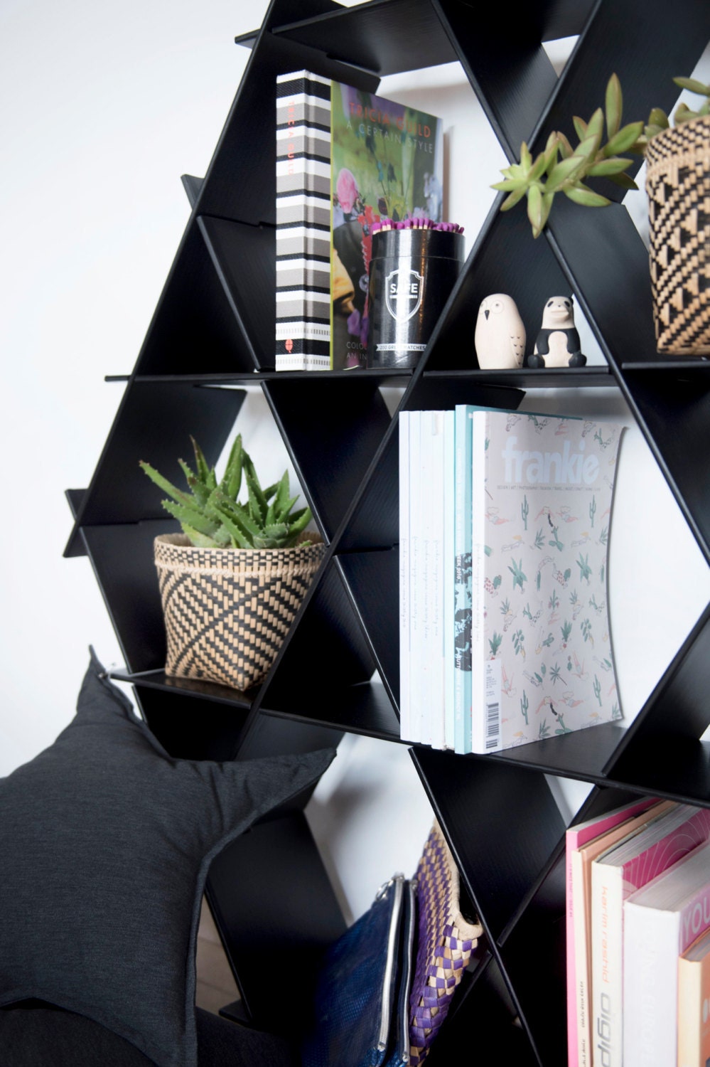 Black Hexagon Bookcase Shelving Unit Hexagon Shelves Living