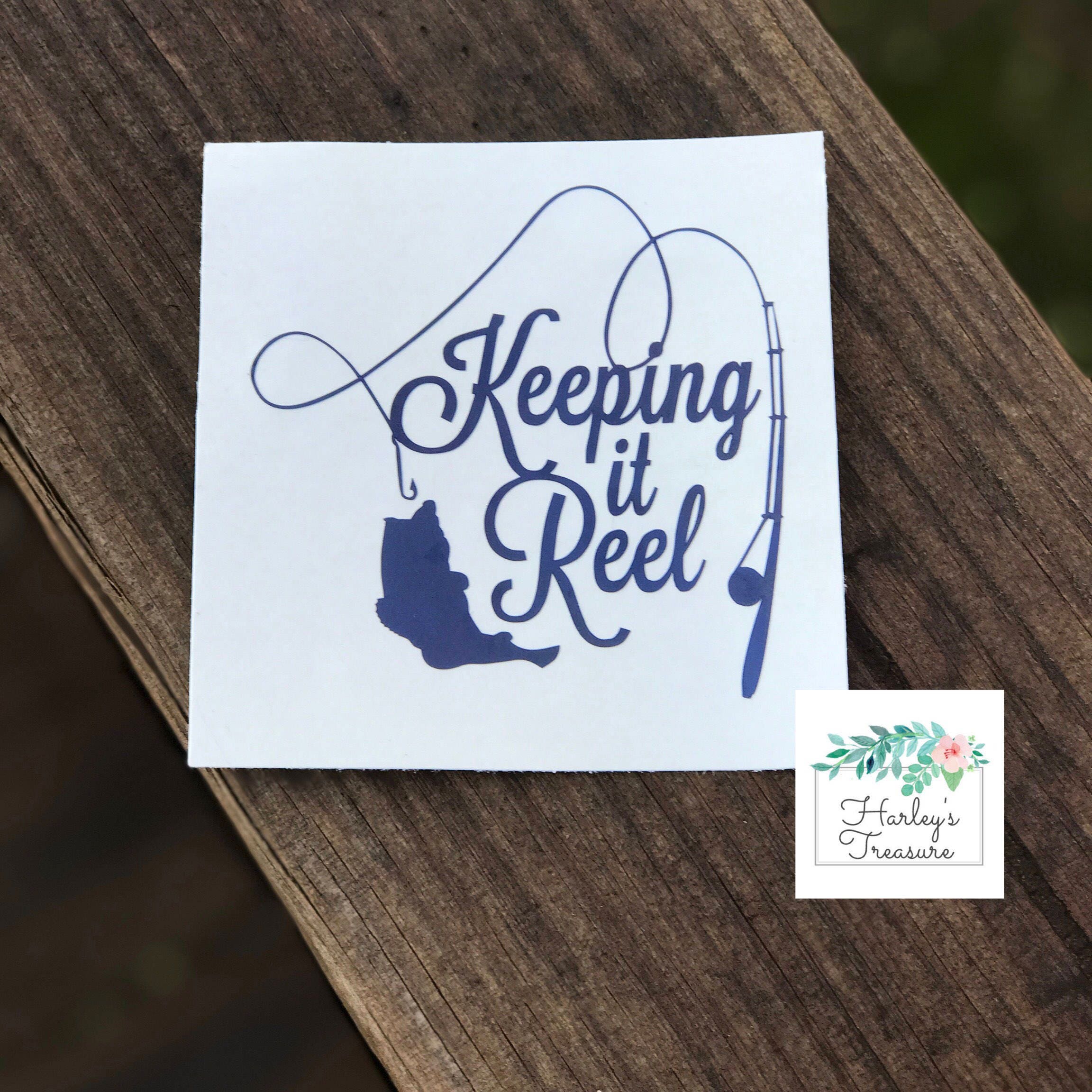 Fishing decal Keeping it Reel Fishing Monogram Vinyl Decal
