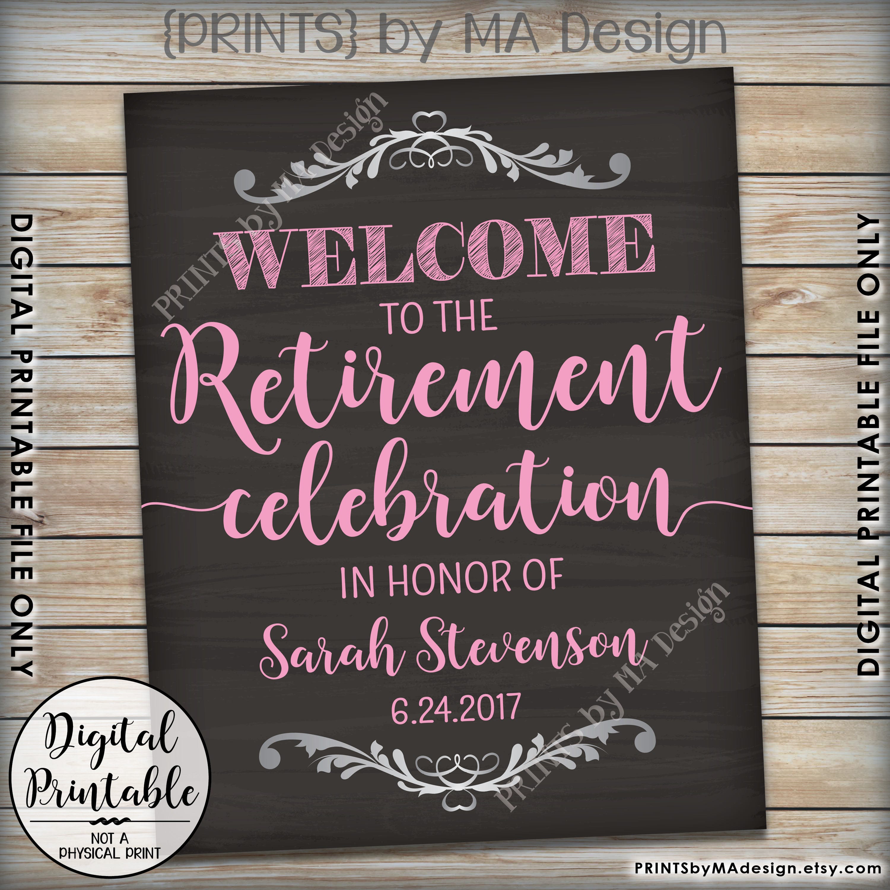 Retirement Party Sign Welcome to the Retirement Celebration Retirement