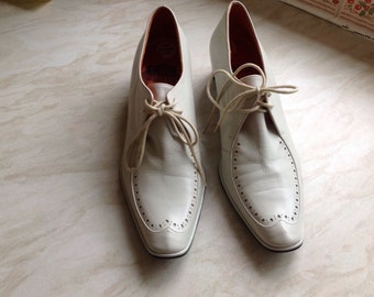 CJBIS vintage-look all leather shoes in ivory UK 5 US 7