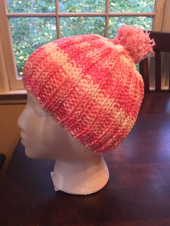 Breast cancer knit hat
