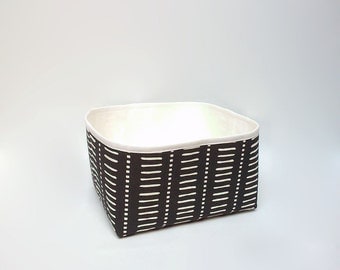 Black fabric storage basket, Modern storage bin, Bathroom storage, Medium fabric basket, Panier, Organizer