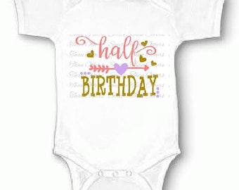1/2 Half Birthday Onesie