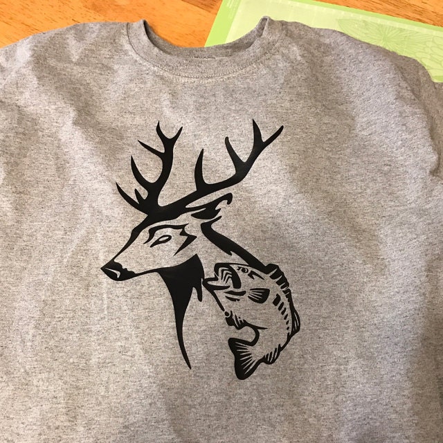 Deer and Fish in Svg, eps, dxf, Ai and PNG Format Fishing svg for