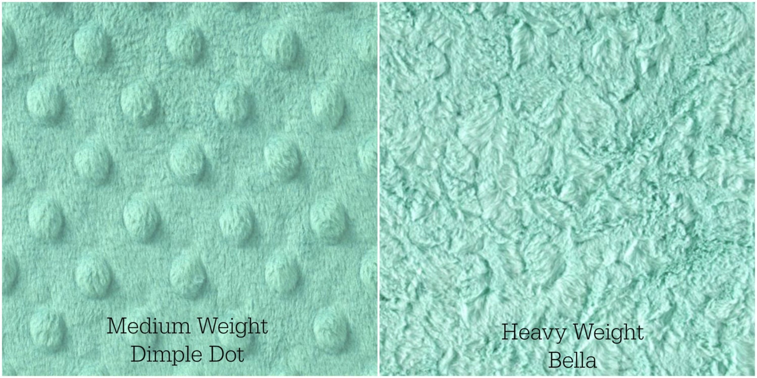 Minky Blanket Faux knit Designer Minky Mint