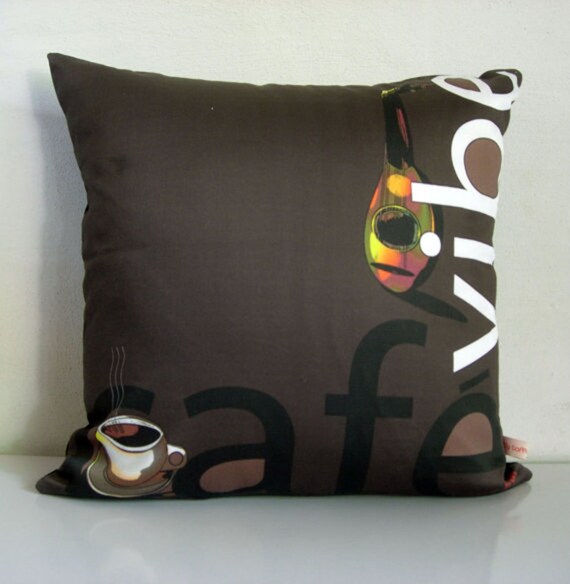 COFFEE cup pillow coverChocolatecoffee shop decorcafe