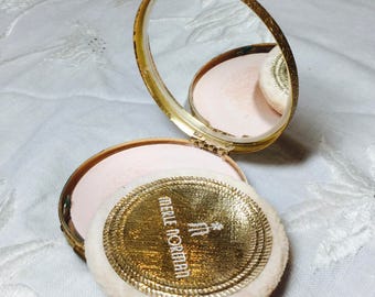 Merle Norman Gold Tone Floral Design Powder Foundation Compact