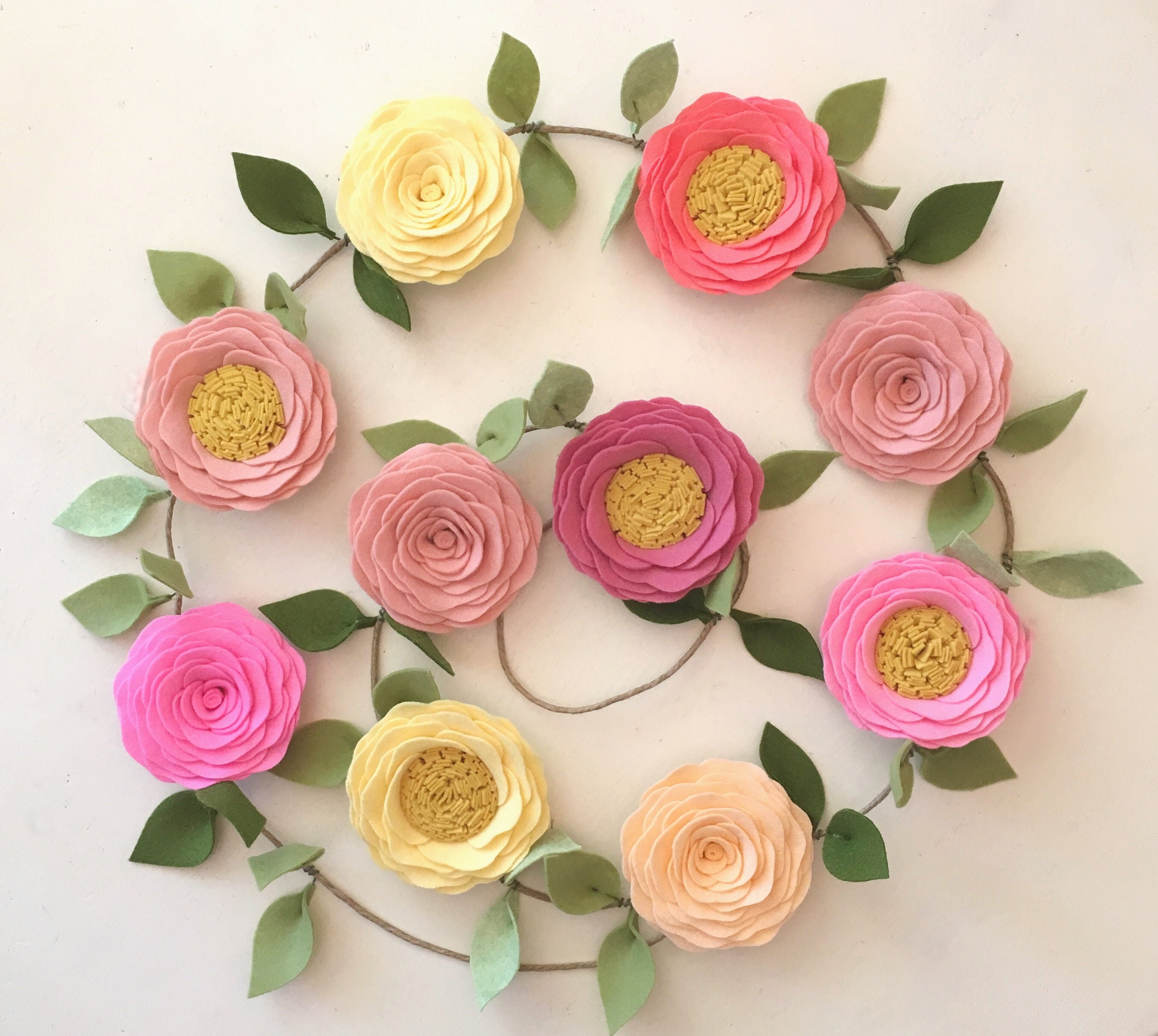 ROSE GARLAND // Felt Flower Garland // Floral Garland