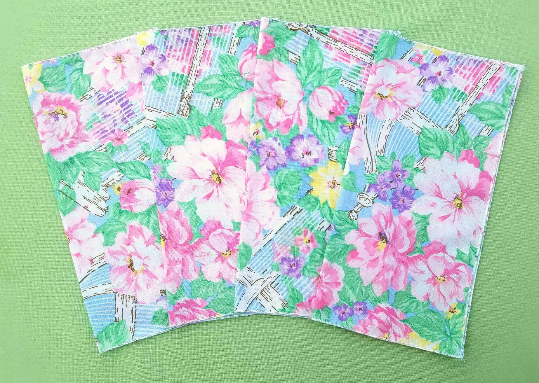 Reusable Cloth Napkins set of 4 Repurposed Fabric