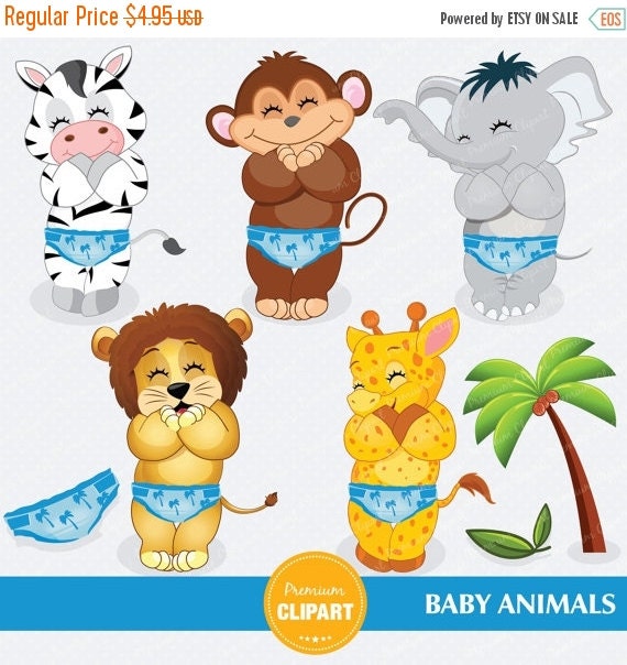 baby shower jungle animals clipart - photo #33